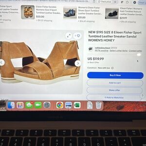 Eileen Fisher sport tumbled leather sneaker sandal